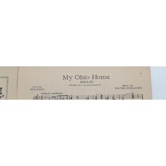 Vintage Sheet Music 1927 My Ohio Home Piano Vocal Ukulele Banjo Donaldson Kahn - Picture 2 of 4